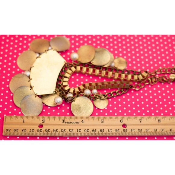 Vintage Unique Bohemian Style Bib Necklace 19 1/2 inch - P12 - Picture 3 of 3